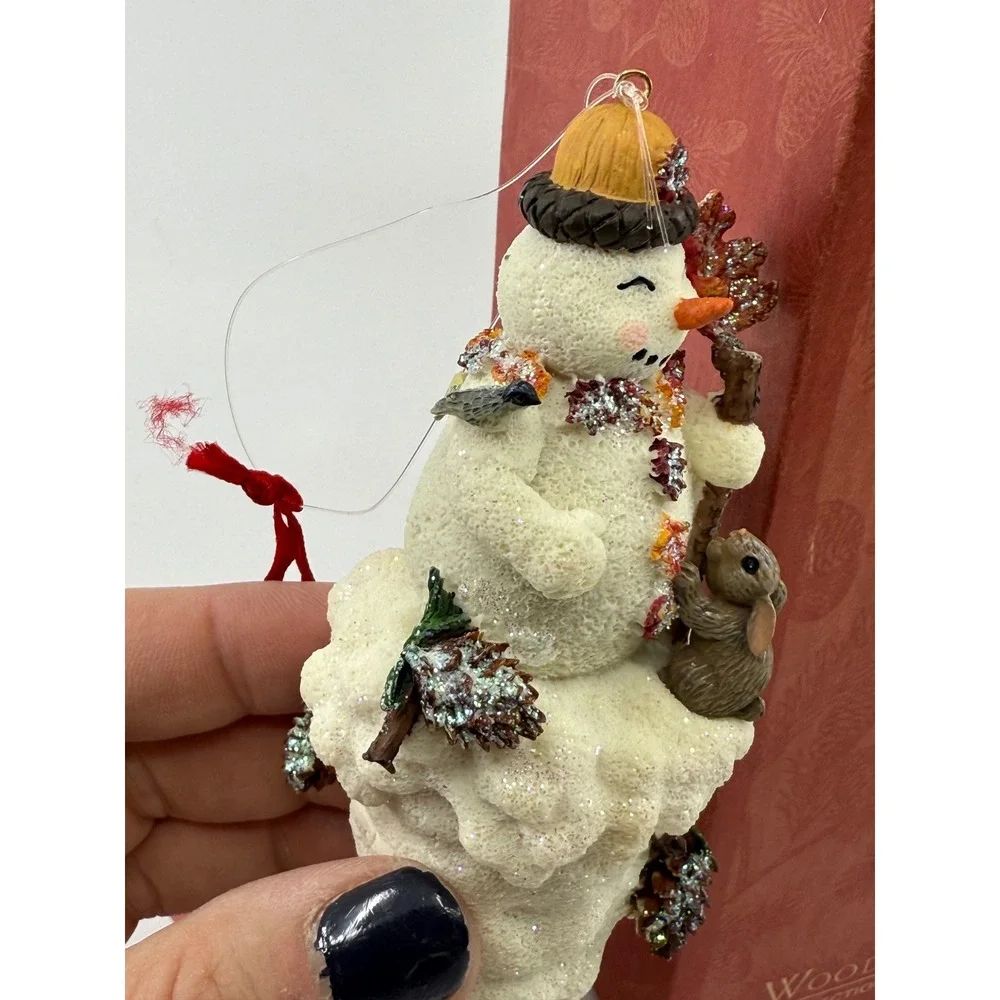 Christopher Radko Carlton Cicle Snowman Ornament‎ Woodland Winds Collection